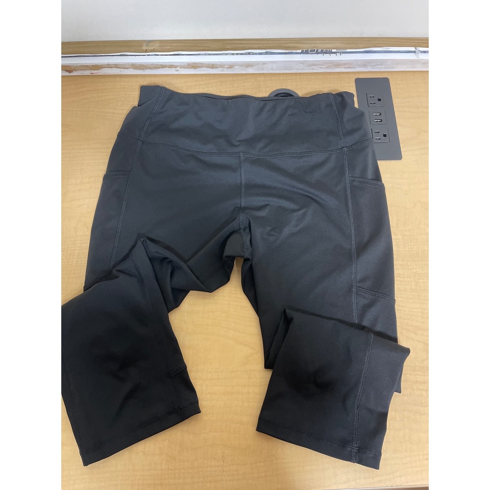 Avia Womens Black High Waisted Capri Leggings with Pockets Size L 12-14 AVL39100